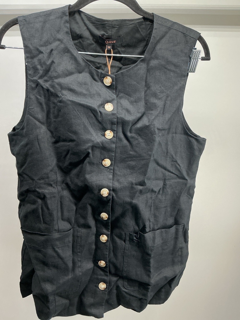100% European Linen Longline Vest